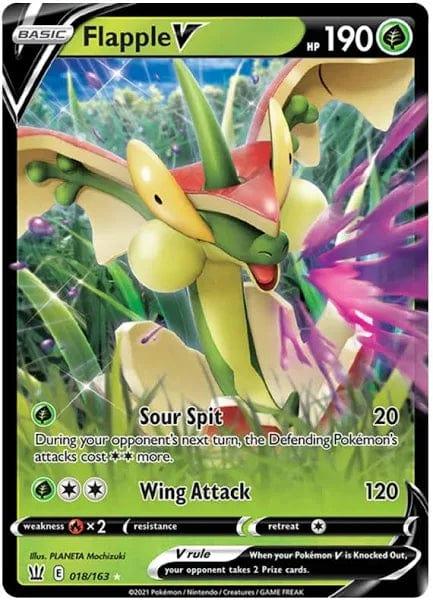 018/163 - Flapple V - Battle Styles - Pokemon TCG - JamiesTradingCards