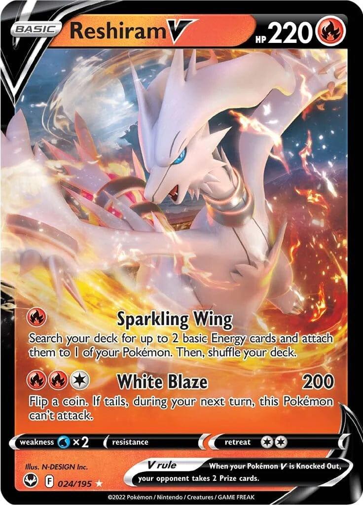 024/195 - Reshiram V - Silver Tempest - Pokemon TCG - JamiesTradingCards