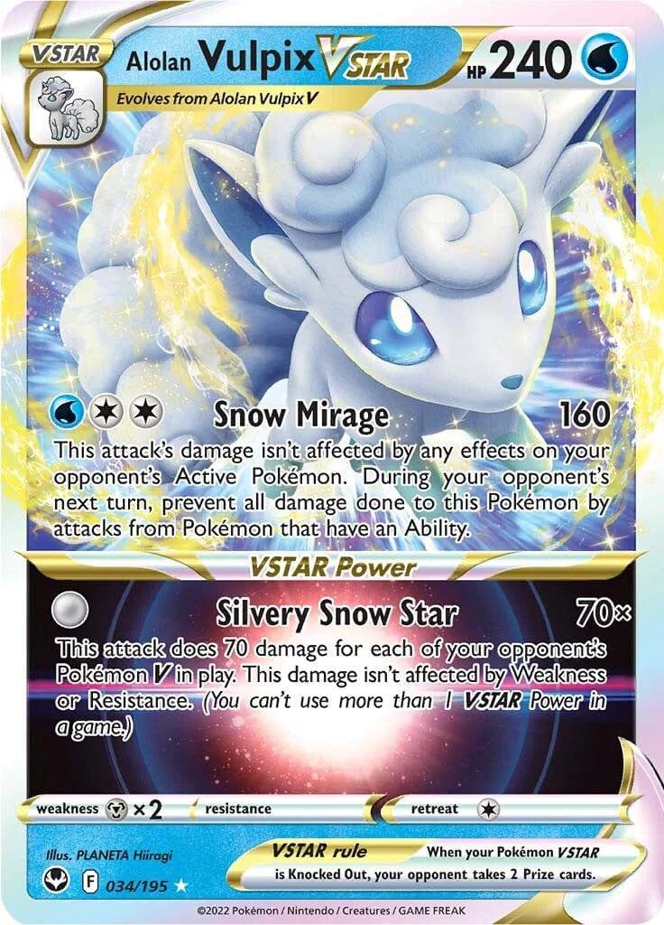 034/195 - Alolan Vulpix Vstar - Silver Tempest - Pokemon TCG - JamiesTradingCards