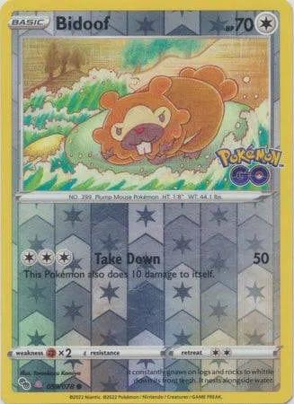 059/078 - Bidoof Ditto Unpeeled - Pokemon GO - Pokemon TCG - JamiesTradingCards