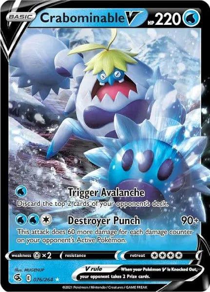 076/264 - Crabominable V - Fusion Strike - Pokemon TCG - JamiesTradingCards