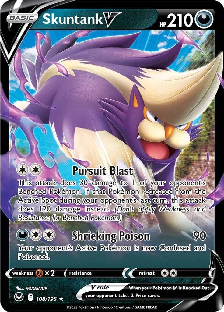 108/195 - Skuntank V - Silver Tempest - Pokemon TCG - JamiesTradingCards