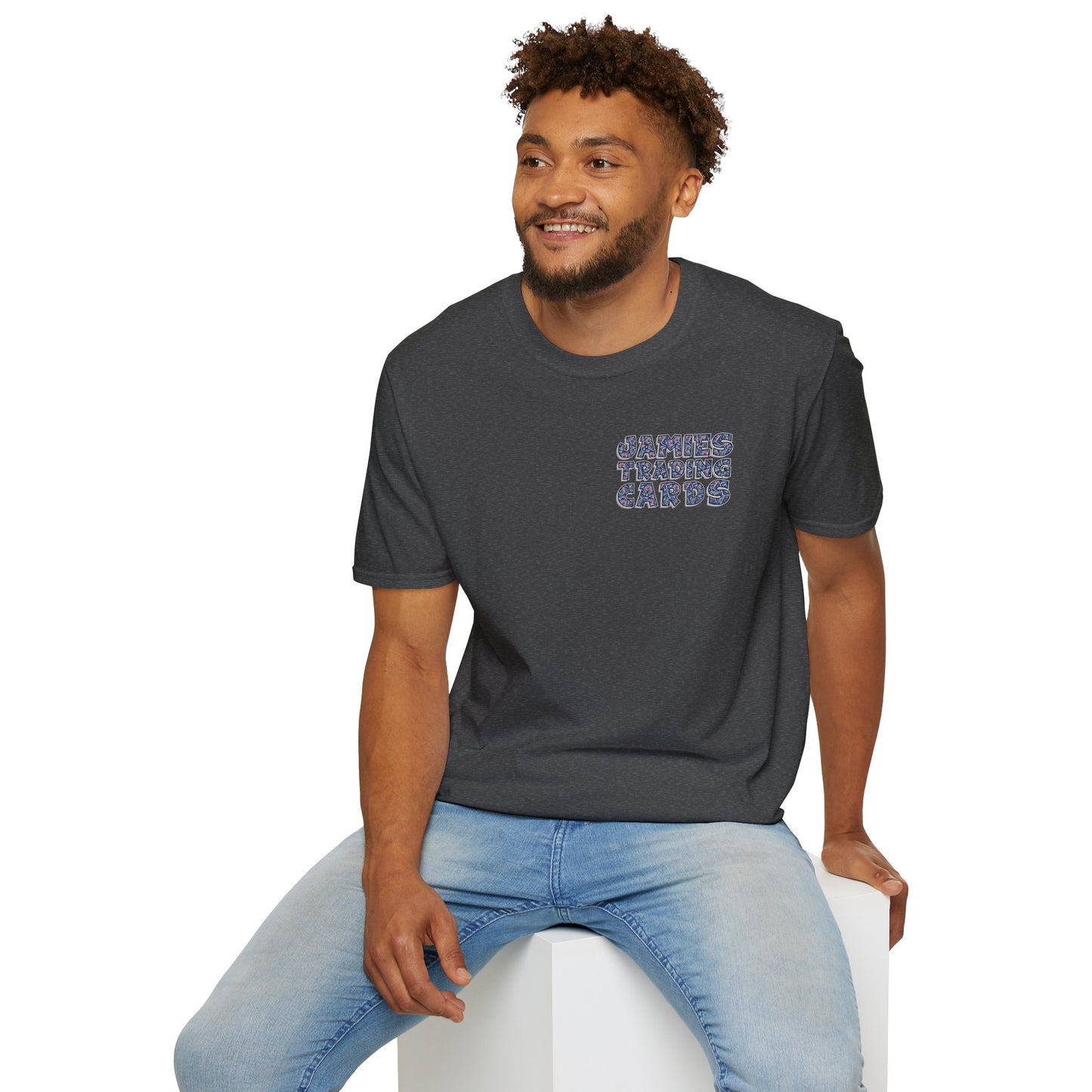Jamie’s Trading Cards Official Text Pocket Logo Adults Unisex Tee - Jamie's Trading Cards