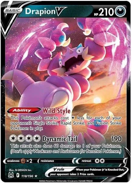 118/196 - Drapion V - Lost Origins Pokemon TCG - JamiesTradingCards