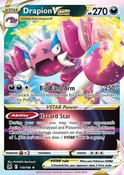 119/196 - Drapion Vstar - Lost Origins Pokemon TCG - JamiesTradingCards
