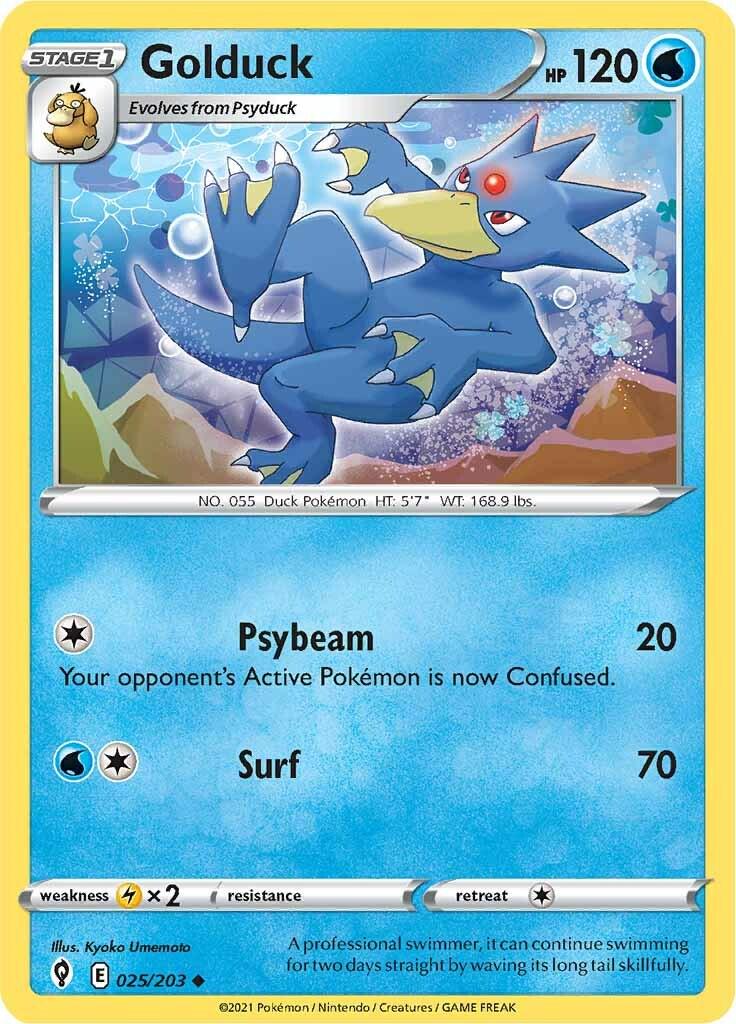 025/203 - Golduck Reverse Holo - Evolving Skies - Pokemon TCG