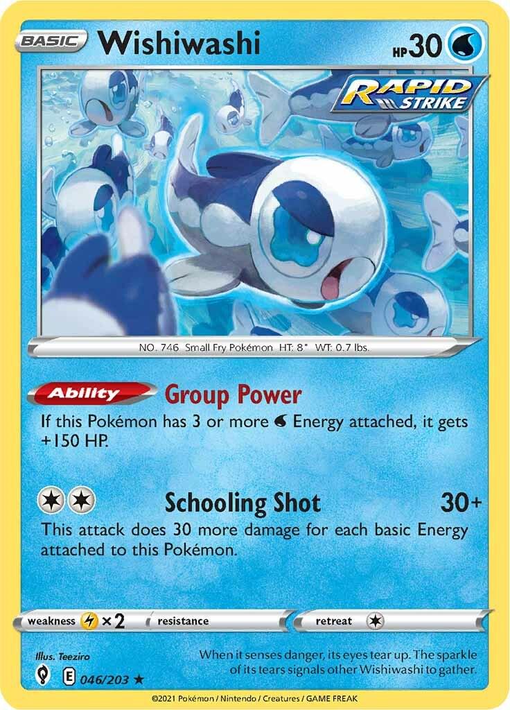 046/203 - Wishiwashi Reverse Holo - Evolving Skies - Pokemon TCG