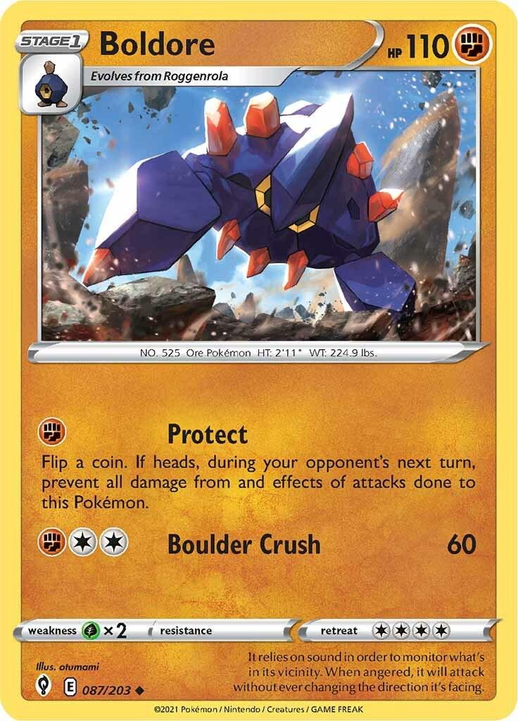 087/203 - Boldore Reverse Holo - Evolving Skies - Pokemon TCG