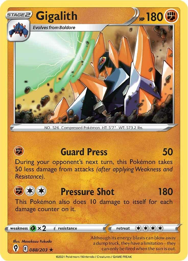 088/203 - Gigalith Reverse Holo - Evolving Skies - Pokemon TCG
