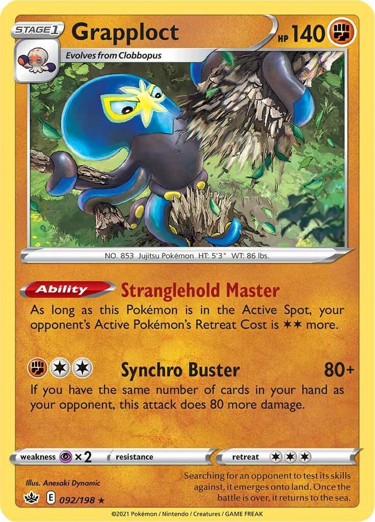 092/198 - Grapploct Reverse Holo - Chilling Reign - Pokemon TCG