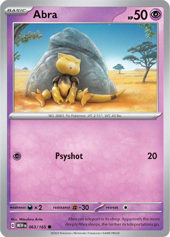 063/165 - Abra Reverse Holo - 151 - Pokemon TCG