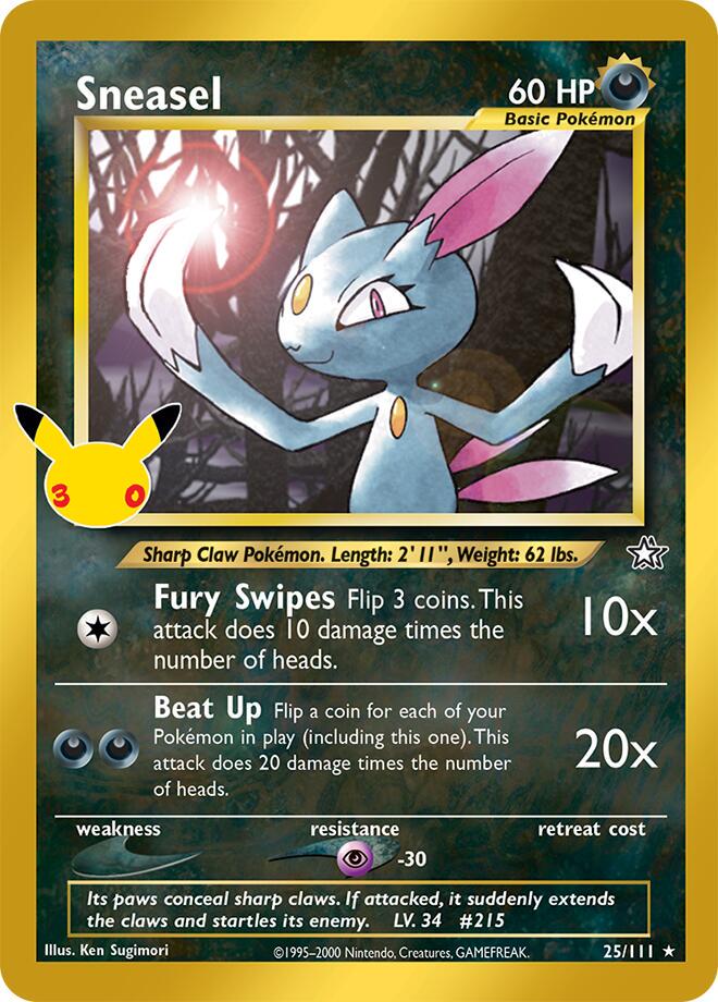 25/111 - Sneasel Classic Collection - 30th Celebration - Pokemon TCG