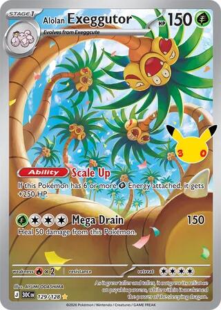 129/128 - Alolan Exeggutor - 30th Celebration - Pokemon TCG