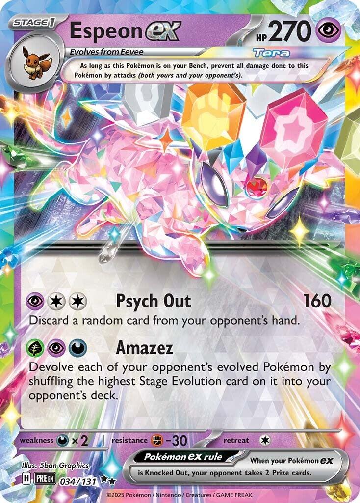 034/131 - Espeon EX - Prismatic Evolutions - Pokemon TCG