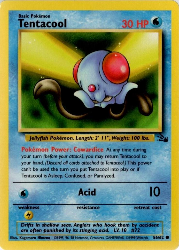 56/62 - Tentacool - Fossil - Pokemon TCG
