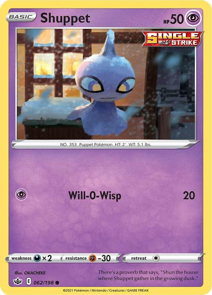 062/198 - Shuppet Reverse Holo - Chilling Reign - Pokemon TCG