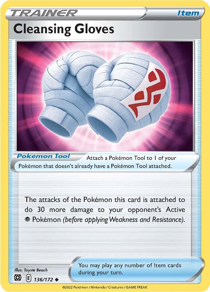 136/172 - Cleansing Gloves Reverse Holo - Brilliant Stars - Pokemon TCG