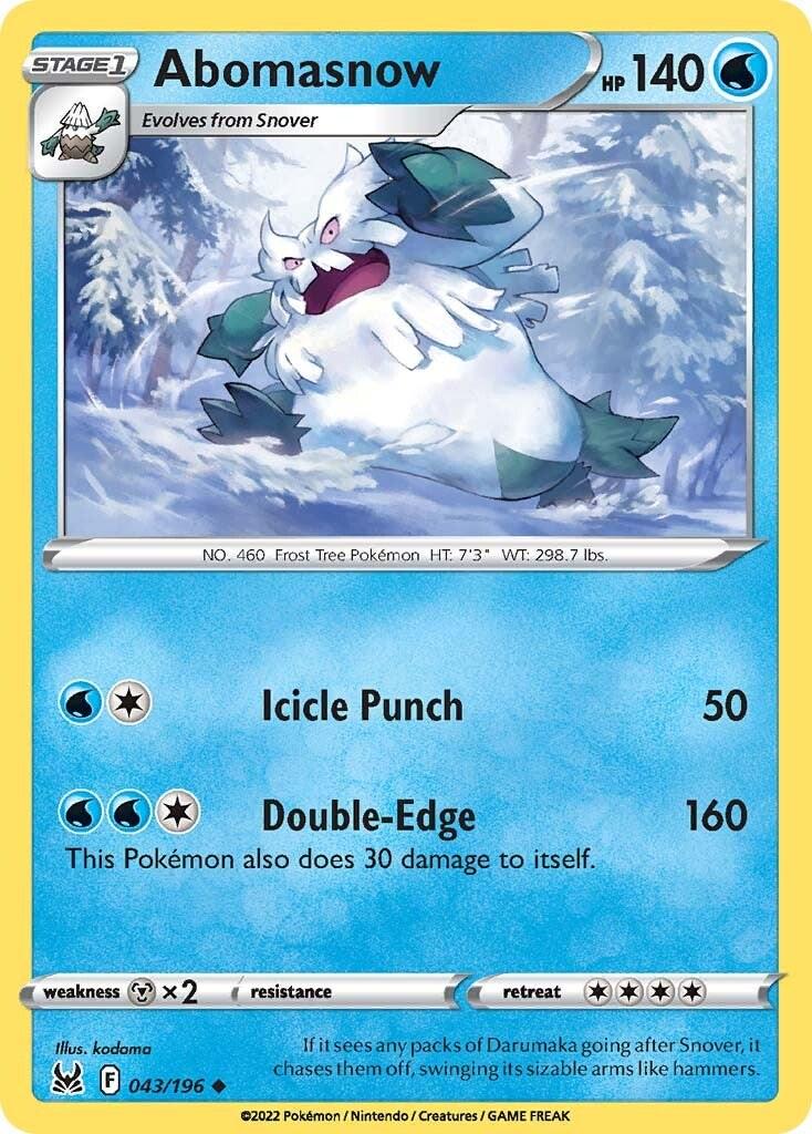 043/196 - Abomasnow Reverse Holo - Lost Origin - Pokemon TCG