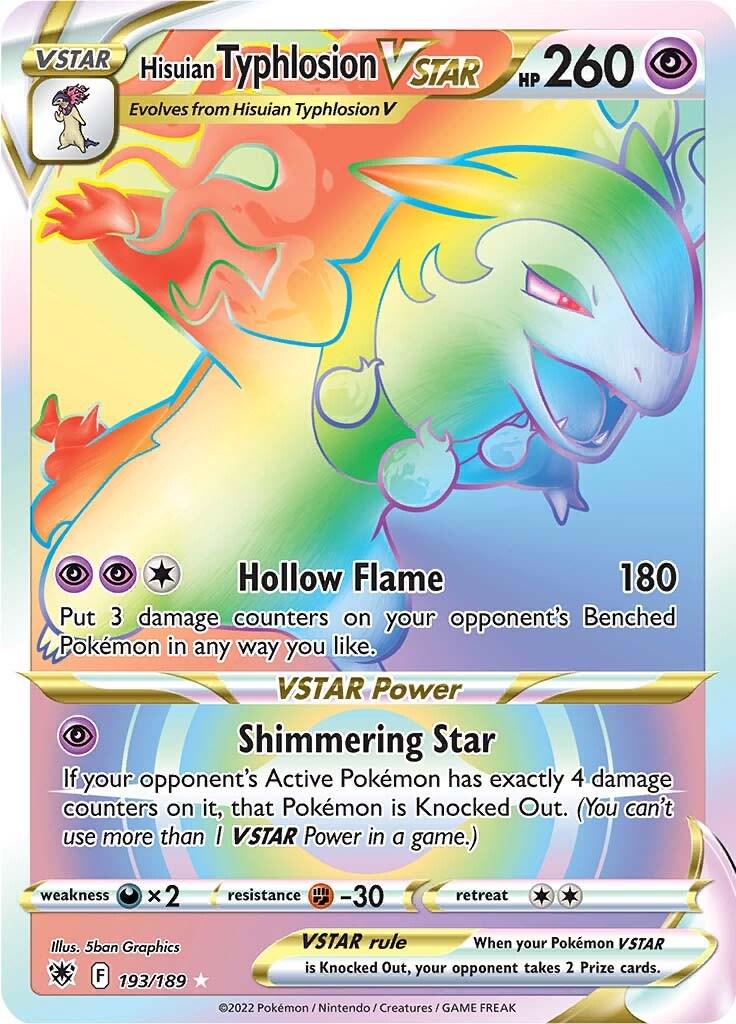 193/189 - Hisuian Typhlosion Vstar - Astral Radiance - Pokemon TCG