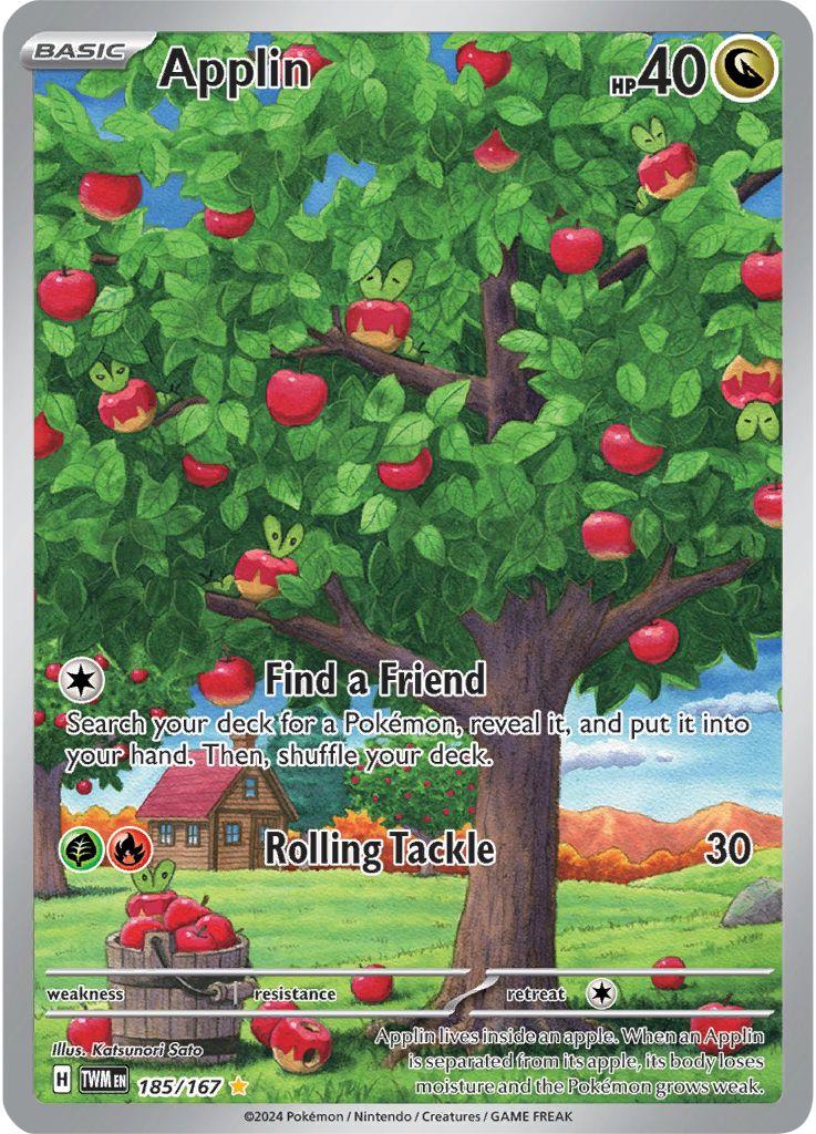 185/167 - Applin Illustration Rare - Twilight Masquerade - Pokemon TCG