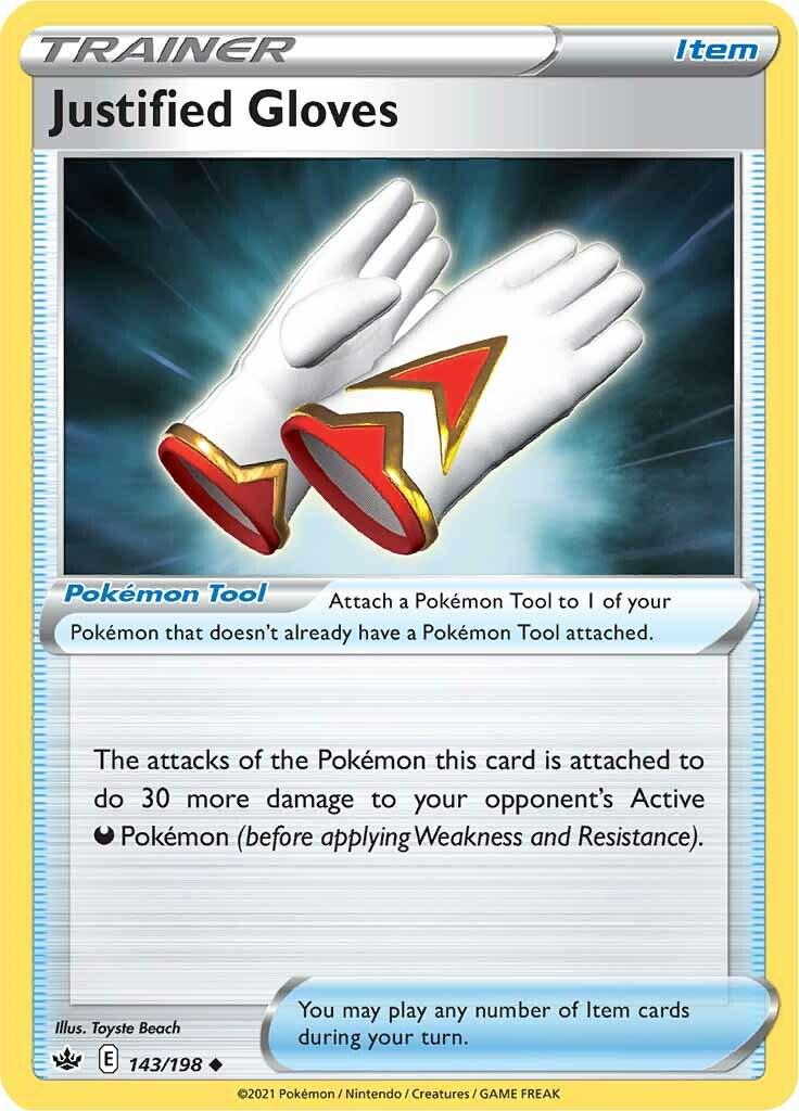 143/198 - Justified Gloves Reverse Holo - Chilling Reign - Pokemon TCG
