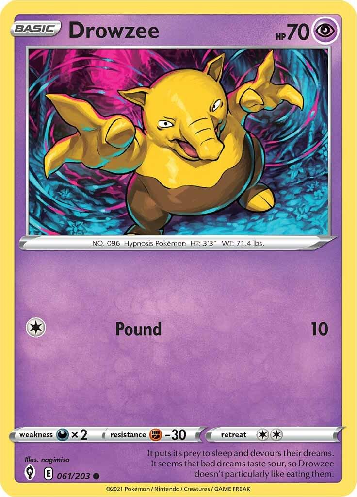 061/203 - Drowzee Reverse Holo - Evolving Skies - Pokemon TCG
