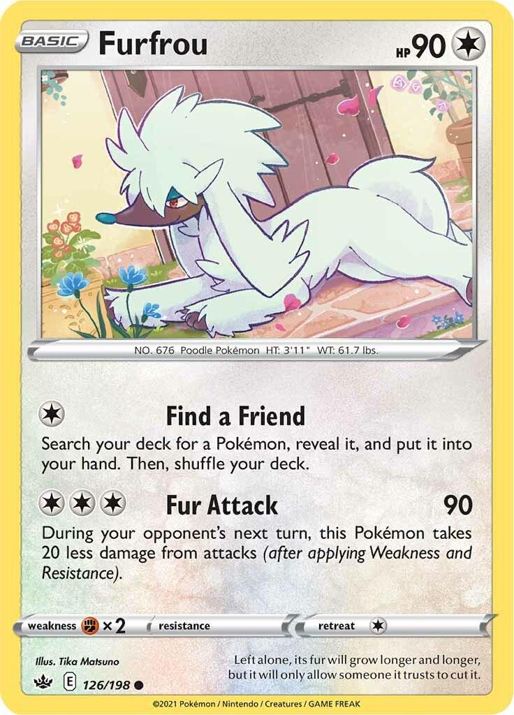 126/198 - Furfrou Reverse Holo - Chilling Reign - Pokemon TCG