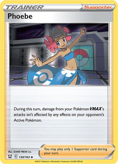130/163 - Phoebe Reverse Holo - Battle Styles - Pokemon TCG