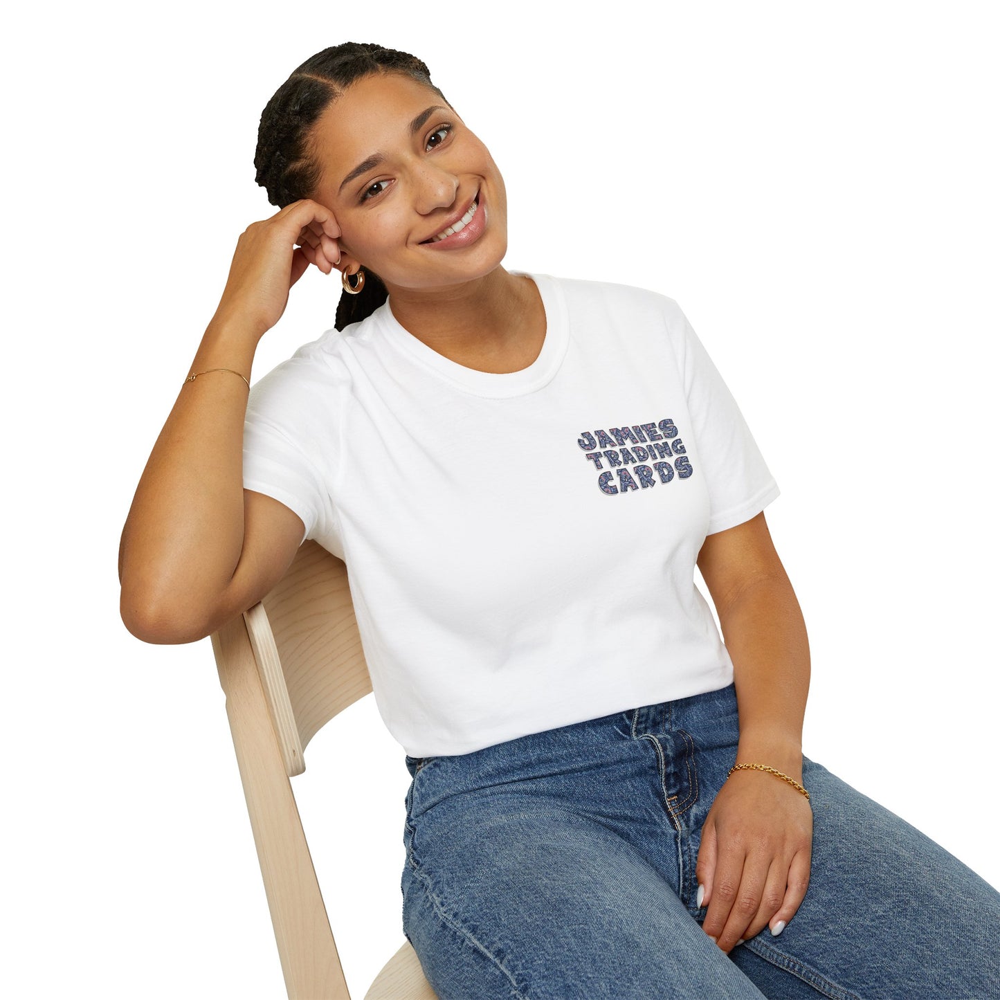 Jamie’s Trading Cards Official Text Pocket Logo Adults Unisex Tee - Jamie's Trading Cards