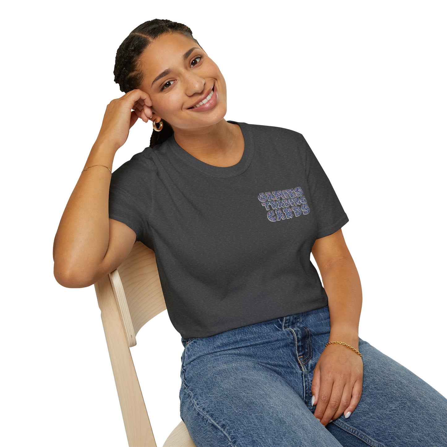 Jamie’s Trading Cards Official Text Pocket Logo Adults Unisex Tee - Jamie's Trading Cards