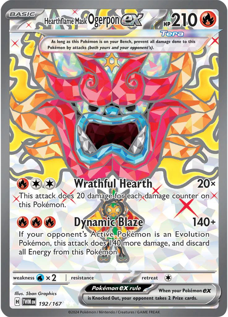 192/167 - Hearthflame Mask Ogerpon Ex - Twilight Masquerade - Pokemon TCG