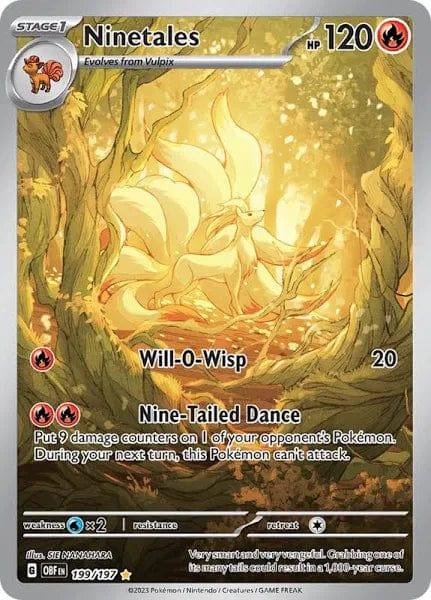 199/197 - Ninetales Illustration Rare - Obsidian Flames - Pokemon TCG - JamiesTradingCards