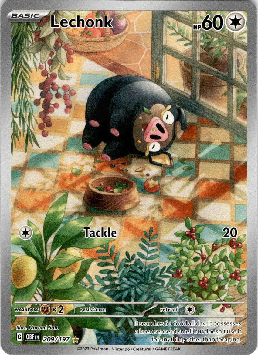 209/197 - Lechonk Illustration Rare - Obsidian Flames - Pokemon TCG - JamiesTradingCards