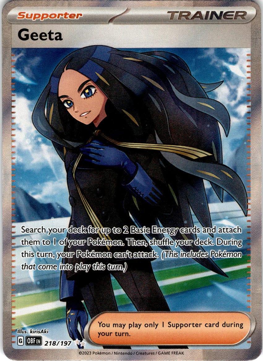 218/197 - Geeta Full Art Trainer - Obsidian Flames - Pokemon TCG - JamiesTradingCards
