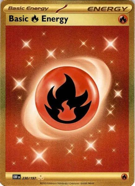 230/197 - Basic Fire Energy Gold - Obsidian Flames - Pokemon TCG - JamiesTradingCards