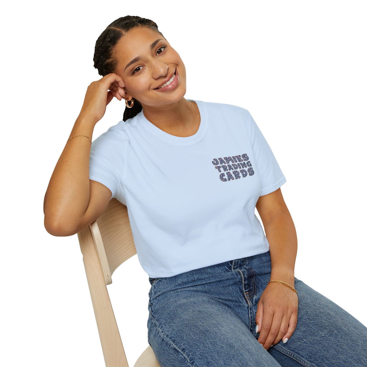 Jamie’s Trading Cards Official Text Pocket Logo Adults Unisex Tee - Jamie's Trading Cards