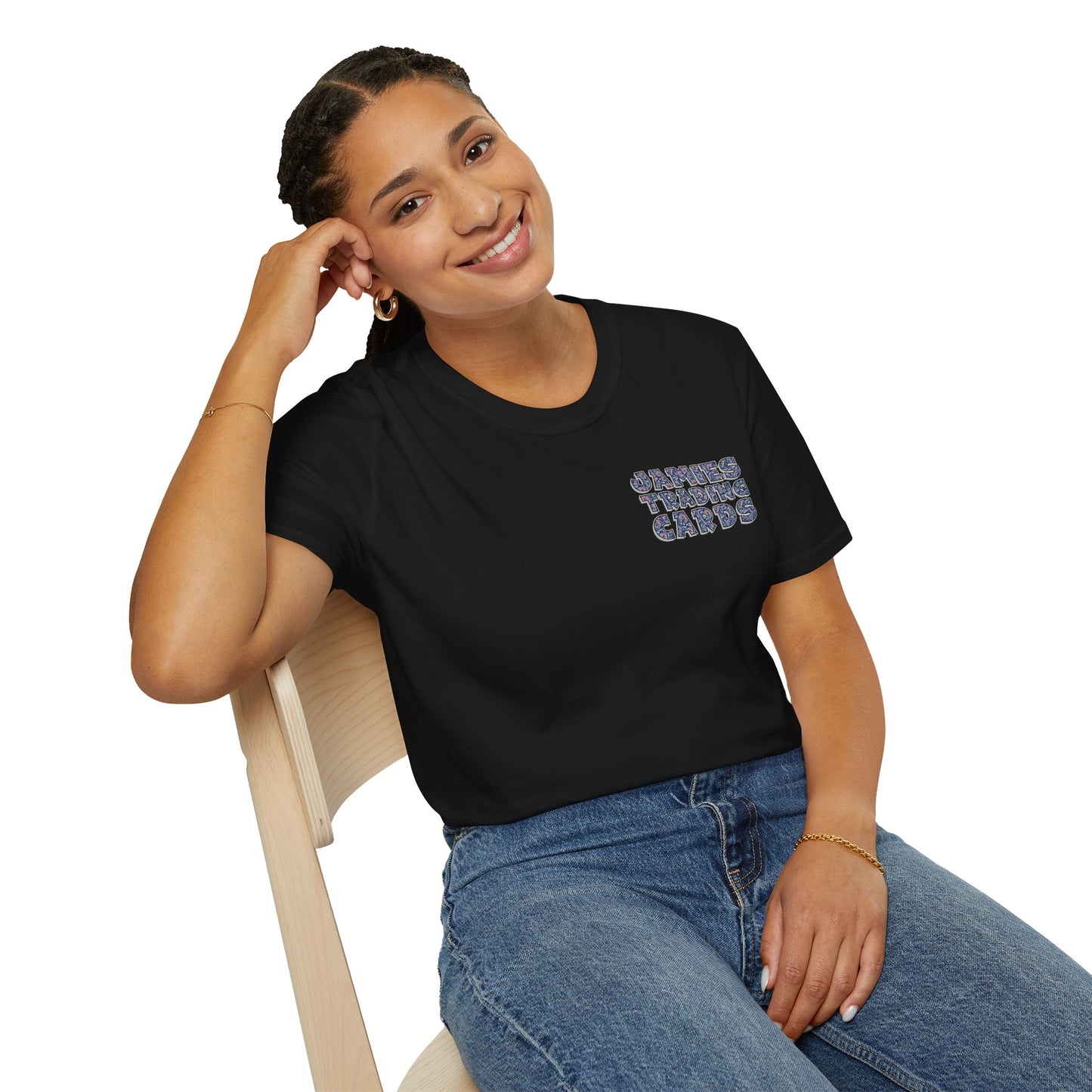 Jamie’s Trading Cards Official Text Pocket Logo Adults Unisex Tee - Jamie's Trading Cards