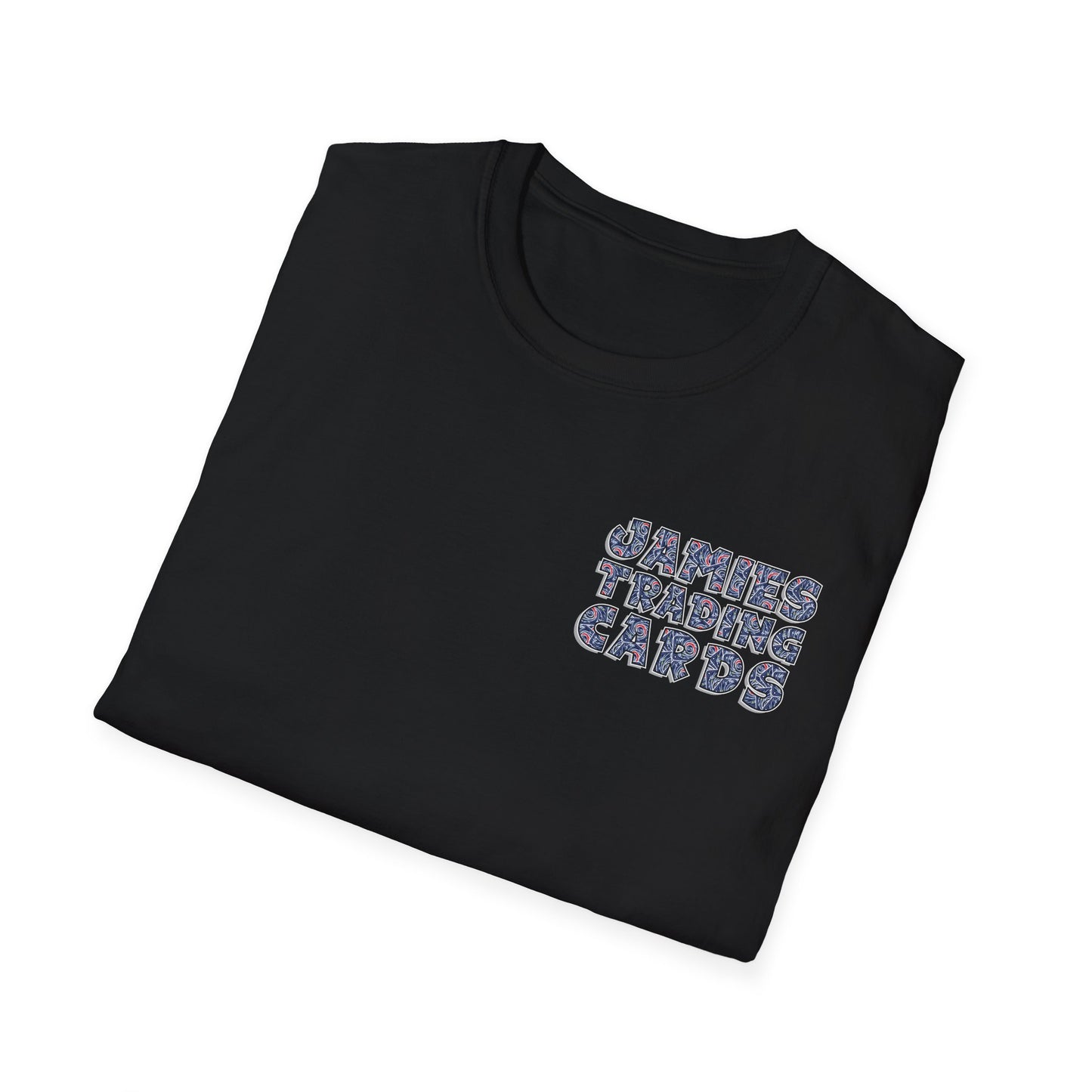 Jamie’s Trading Cards Official Text Pocket Logo Adults Unisex Tee - Jamie's Trading Cards