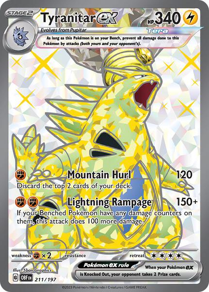 211/197 - Tyranitar Ex Full Art - Obsidian Flames - Pokemon TCG