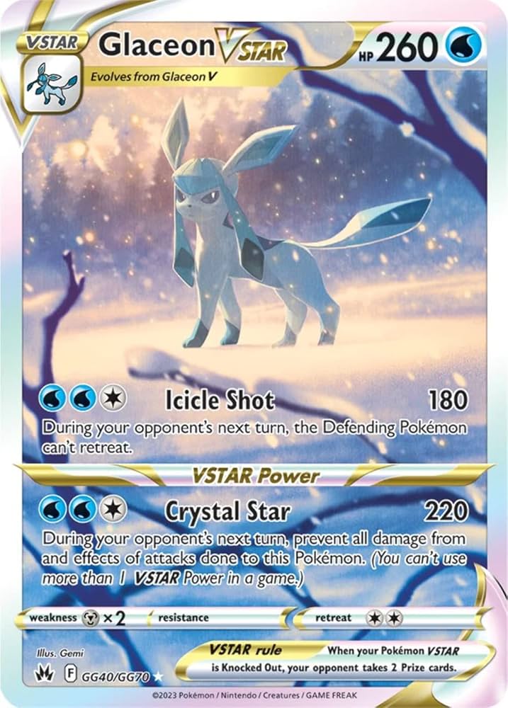 GG40/GG70 - Glaceon Vstar - Crown Zenith - Pokemon TCG Galarian Gallery