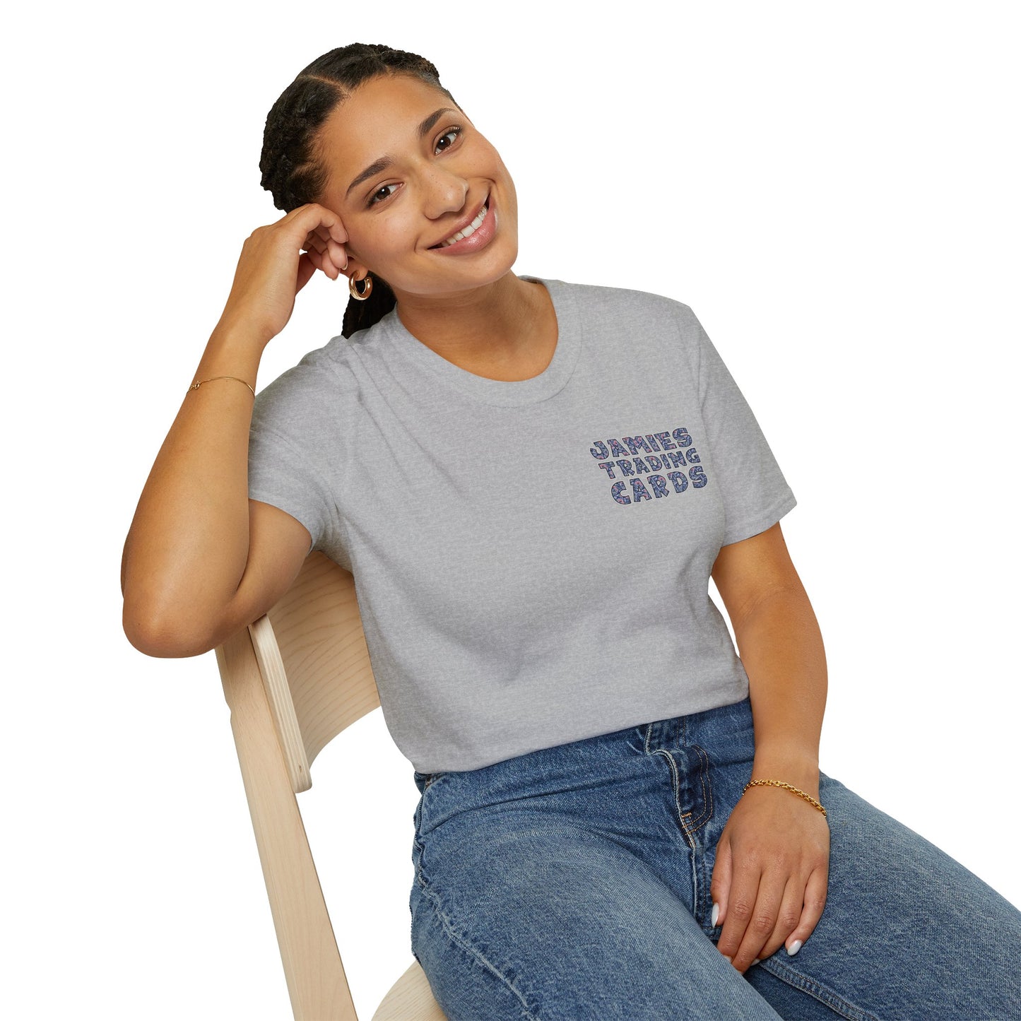Jamie’s Trading Cards Official Text Pocket Logo Adults Unisex Tee - Jamie's Trading Cards