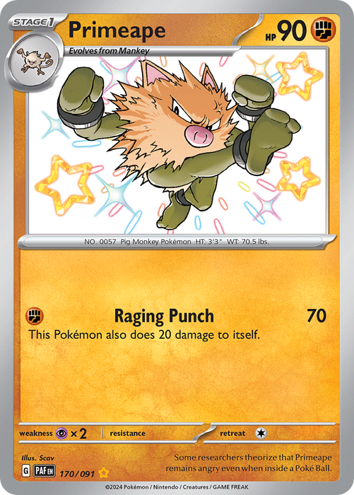 170/091 - Primeape Baby Shiny - Paldean Fates - Pokemon TCG