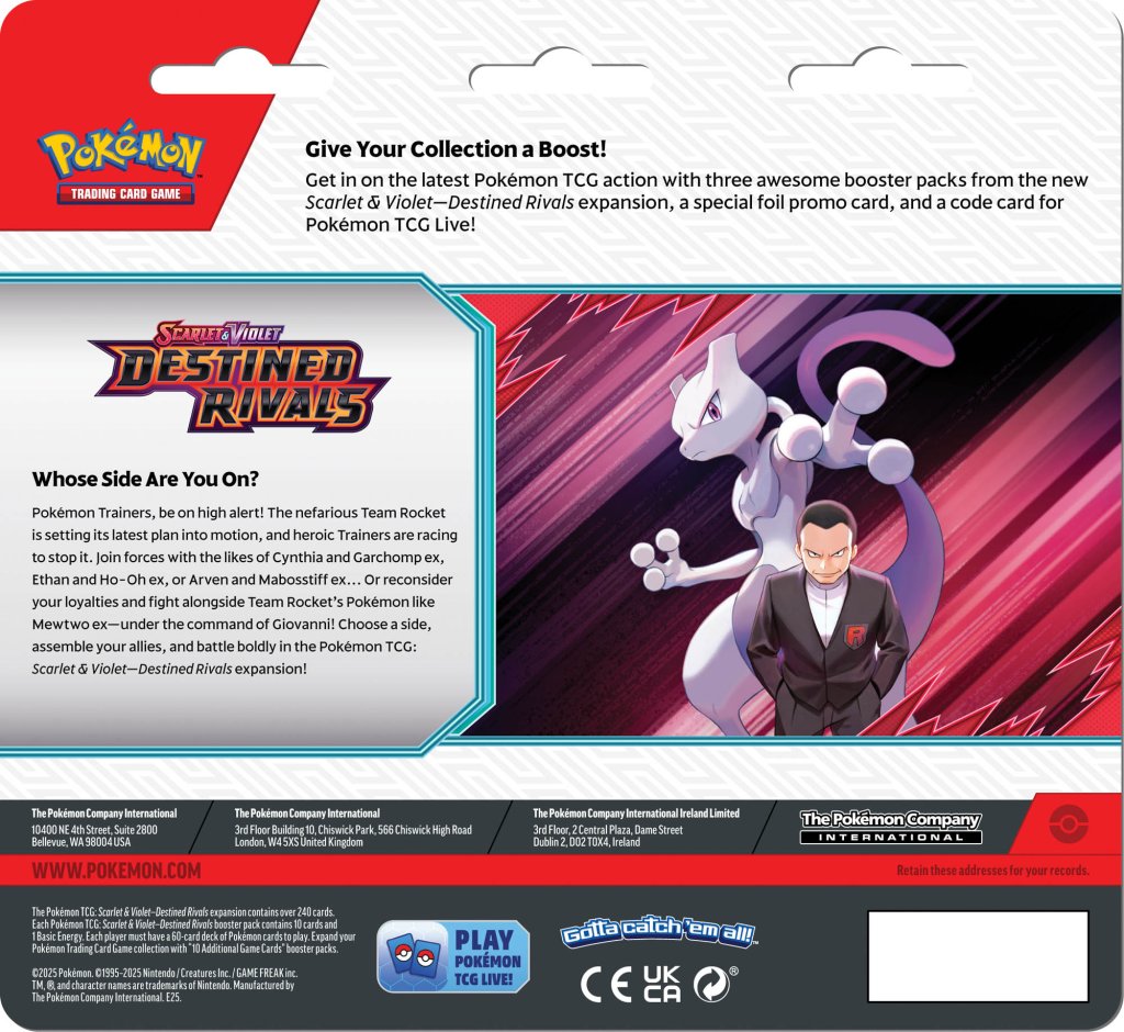 Destined Rivals 3 Pack Blister Pack Zebstrika Promo - Pokemon TCG