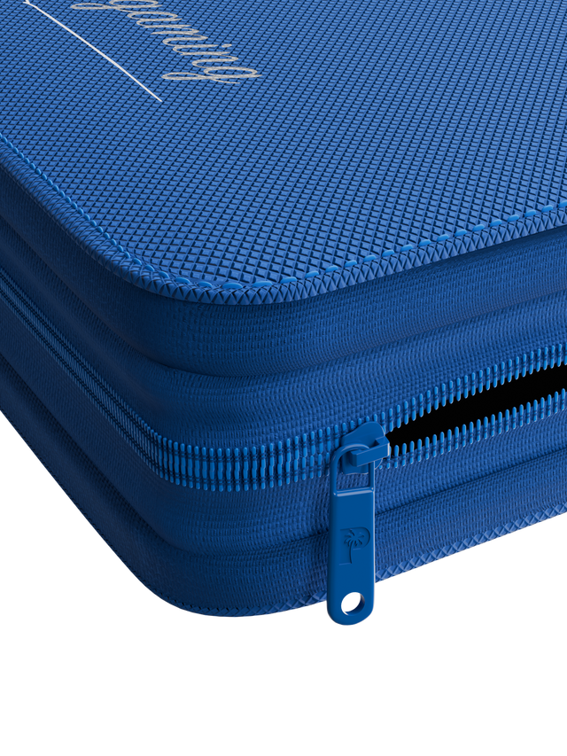 Palms Off Gaming Collector's Series Top Loader 4 Pocket 128 Slot Zip Binders Blue - Clear