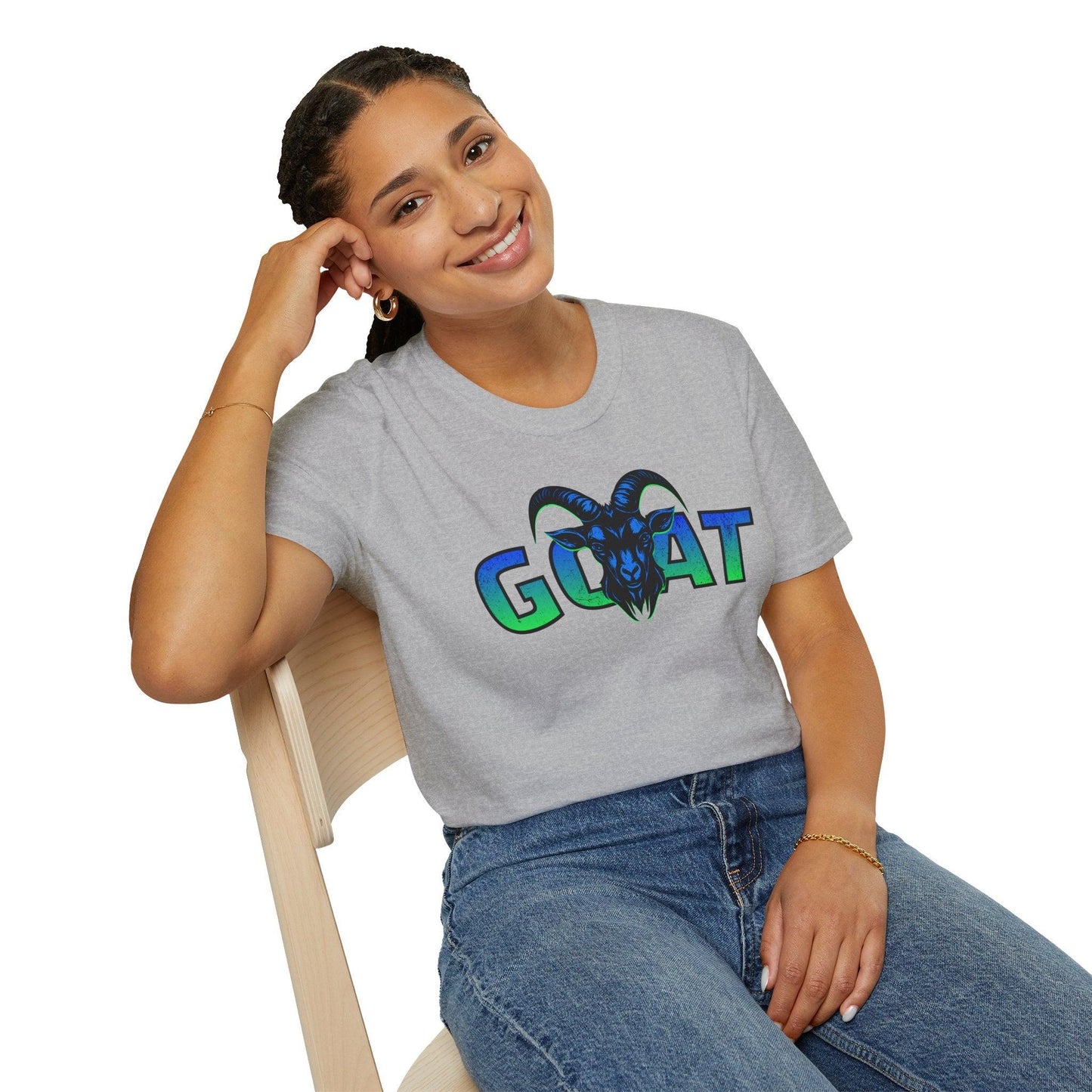 GOAT Green Text Adults Unisex Tee - Jamie's Trading Cards - JamiesTradingCards