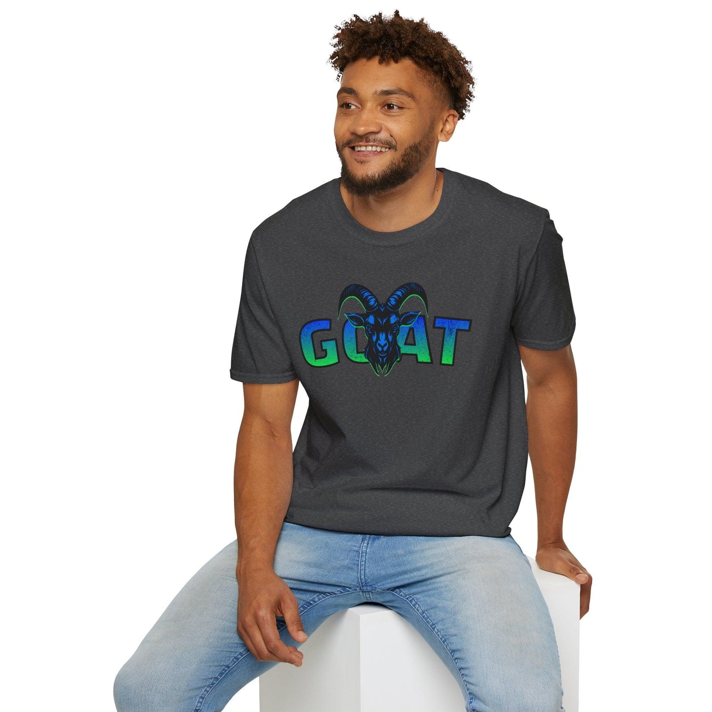 GOAT Green Text Adults Unisex Tee - Jamie's Trading Cards - JamiesTradingCards