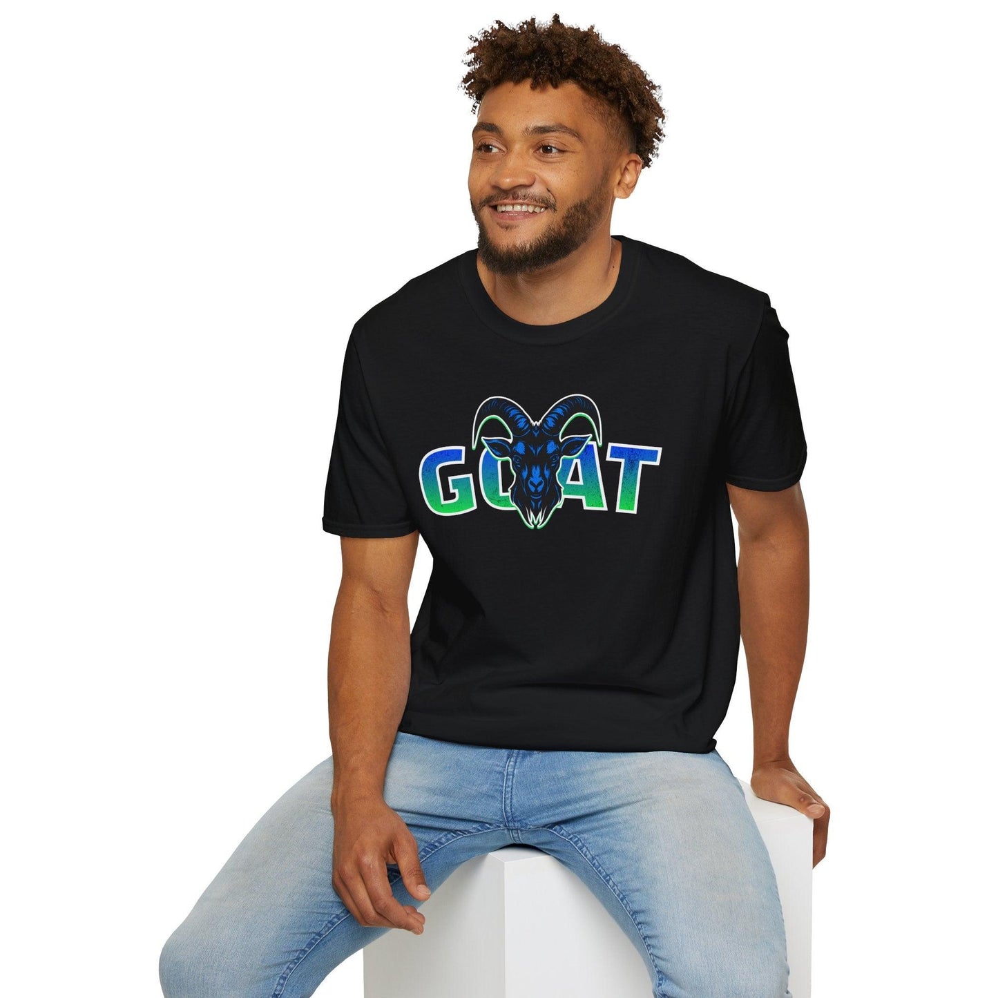 GOAT Green Text Adults Unisex Tee - Jamie's Trading Cards - JamiesTradingCards