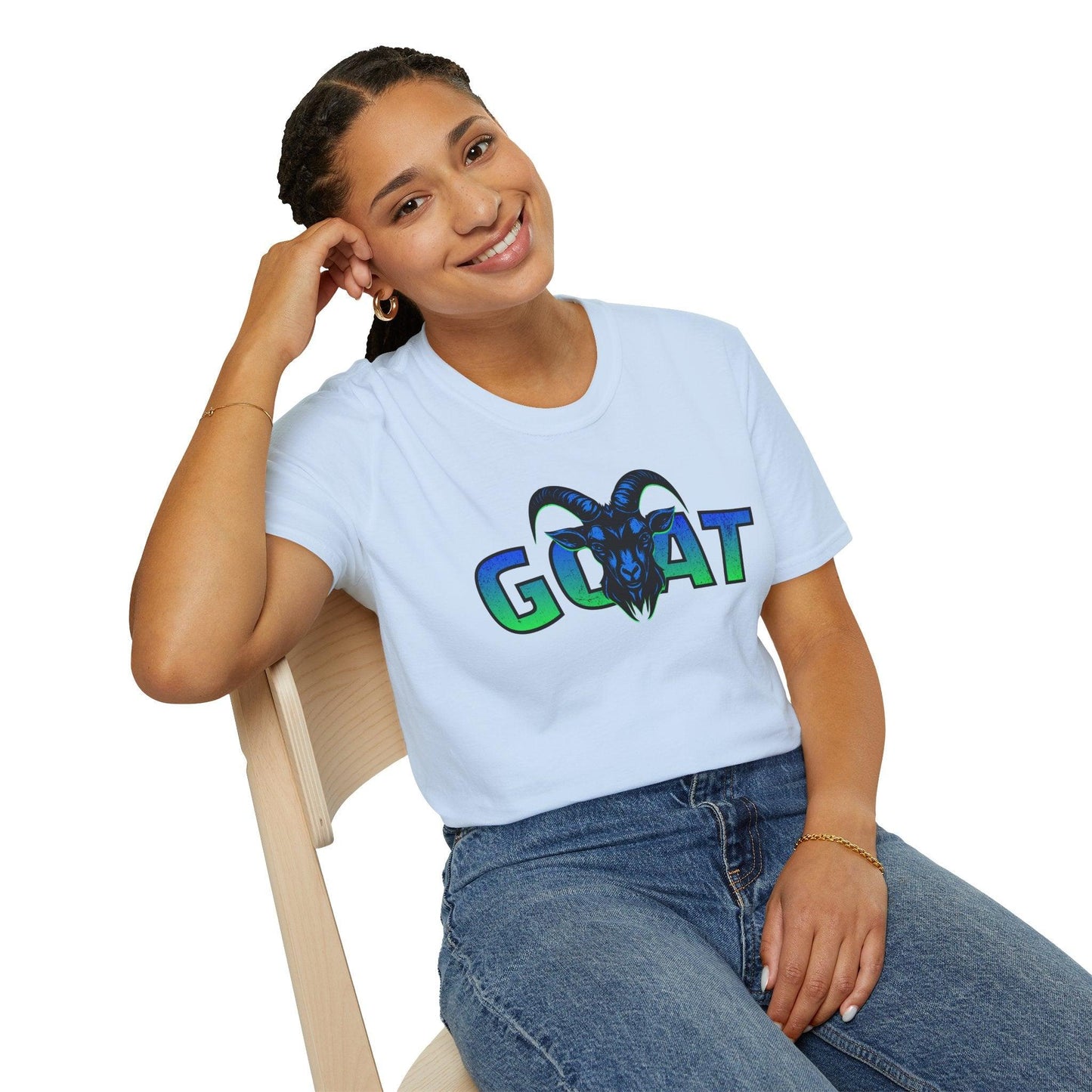GOAT Green Text Adults Unisex Tee - Jamie's Trading Cards - JamiesTradingCards