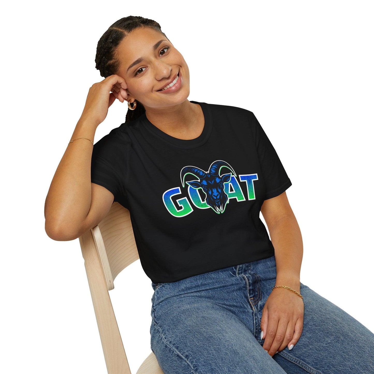 GOAT Green Text Adults Unisex Tee - Jamie's Trading Cards - JamiesTradingCards