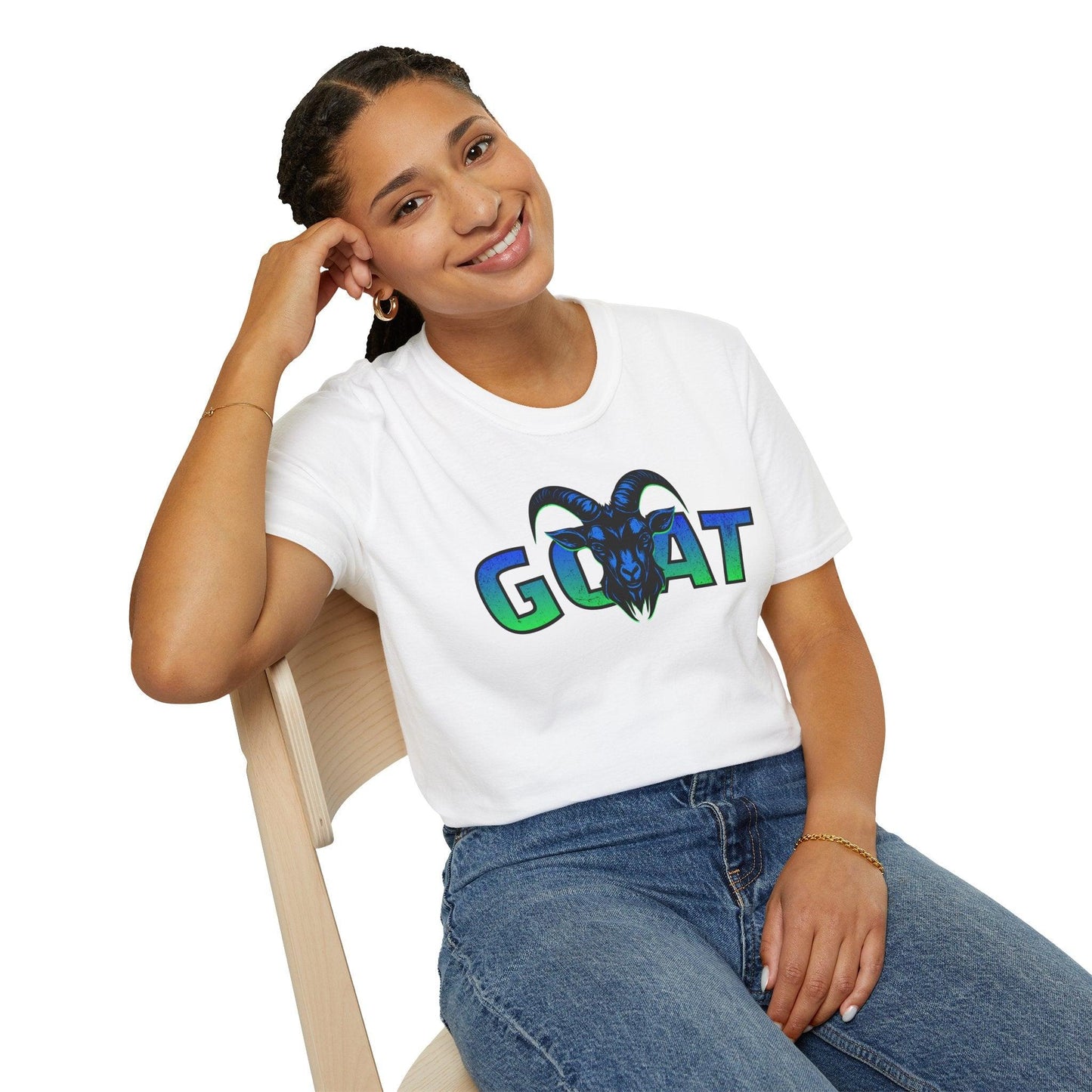 GOAT Green Text Adults Unisex Tee - Jamie's Trading Cards - JamiesTradingCards